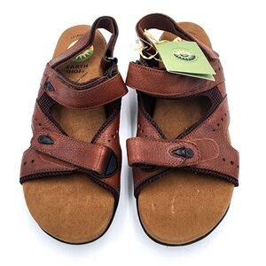 NEW Earth Shoe GELRON 2000 Brown Leather Men's Sandals 10.5 NWT